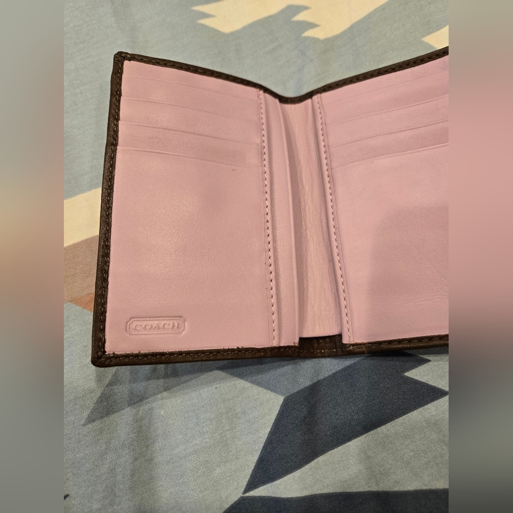 Vintage Coach Wallet Chocolate/Pink - Picture 4 of 13